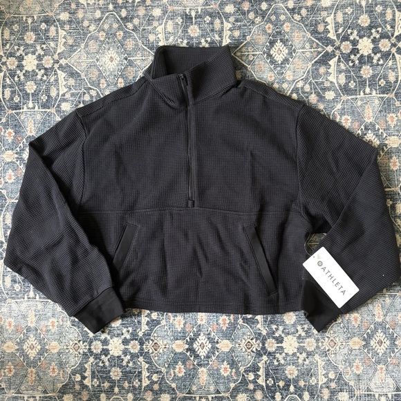 Athleta Tranquil Waffle 1/2 Zip Sweatshirt - Size Medium NEW! - Picture 4 of 9